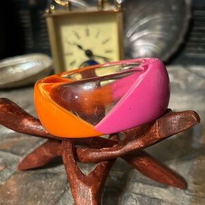 Pink and Orange Acrylic Bangle